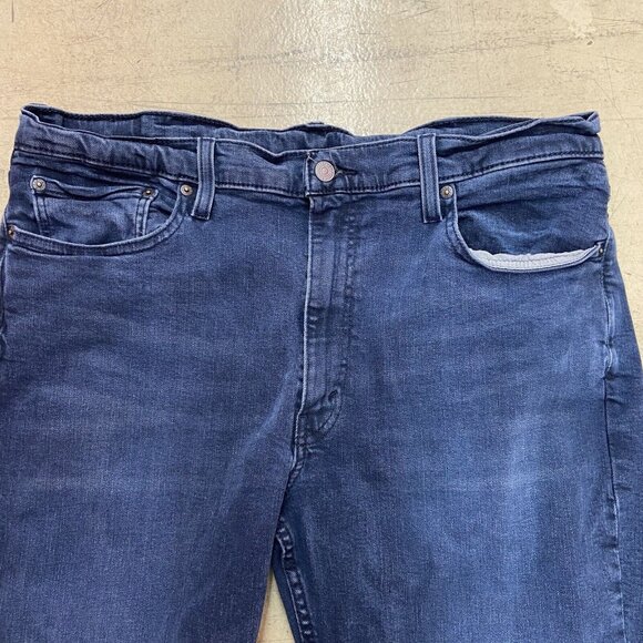 Levis Jeans Mens 38x29 (Fits 37X24) Dark Blue 514 Straight Fit Dark Wash Demin - Picture 2 of 14